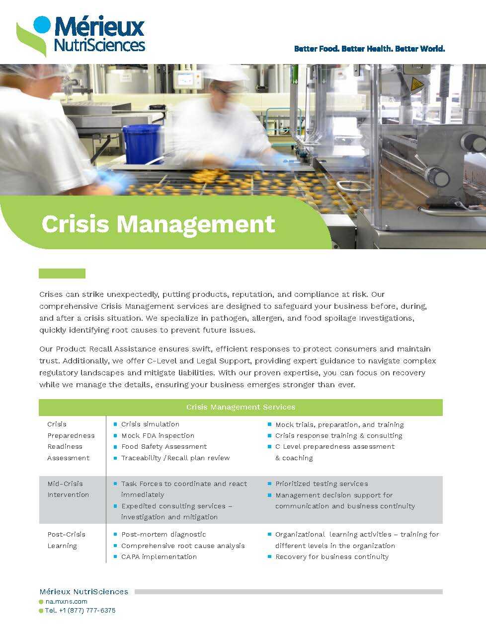 Flyer - Crisis Management Food Services