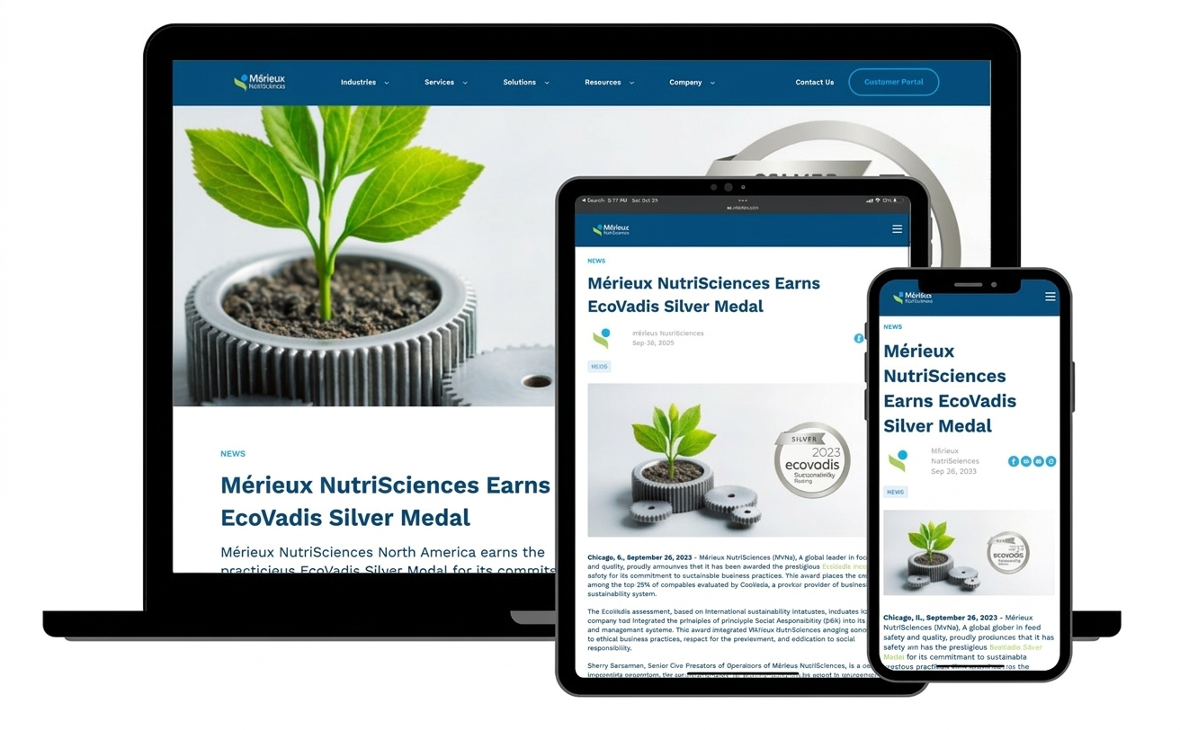 Mérieux NutriSciences corporate news updates